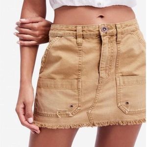 Free People Distressed Cargo Mini Skirt